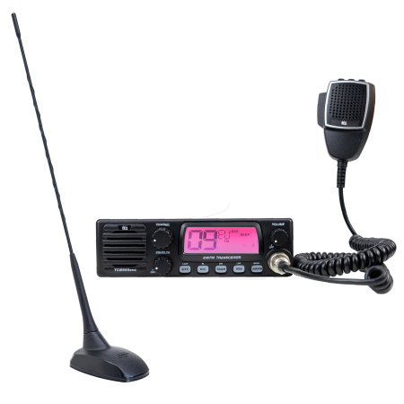Statii radio & Detectoare radar - Statie radio CB TTi TCB-900 EVO, DSS, 4W, 12-24V, cu antena CB PNI Extra 48, 45cm cu magnet inclus