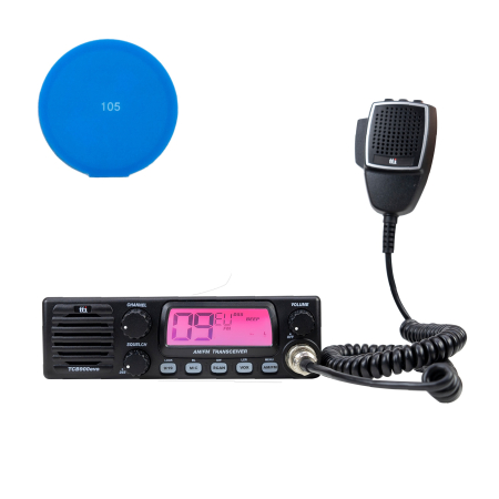 Statii radio & Detectoare radar - Statie radio CB TTi TCB-900 EVO, DSS, SQ, Dual Watch, Mic Gain, 12V-24V cu sticky pad Blue inclus