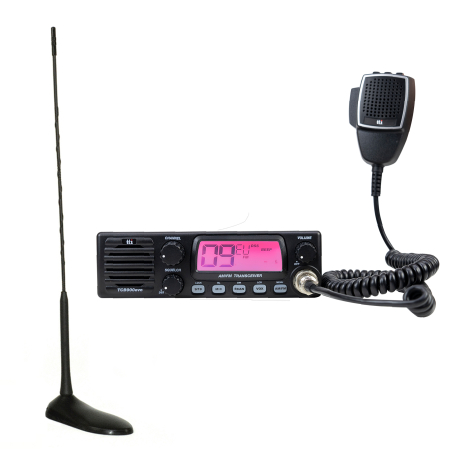 Statii radio & Detectoare radar - Statie radio CB TTi TCB-900 EVO, Mic Gain, 4W, 12-24V, cu antena CB PNI Extra 45, 45cm cu magnet inclus