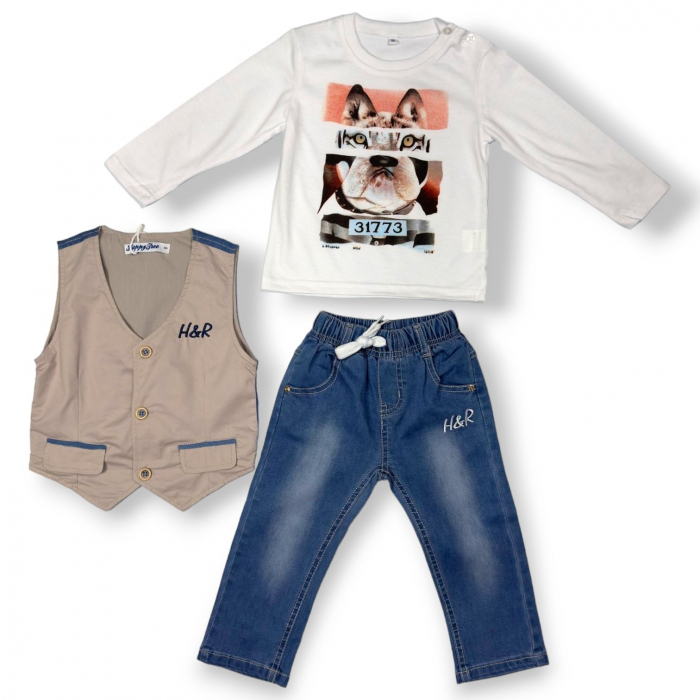 Compleu de 3 piese - veste, bluze si pantaloni , pentru baieti 1-5 ANI [1]