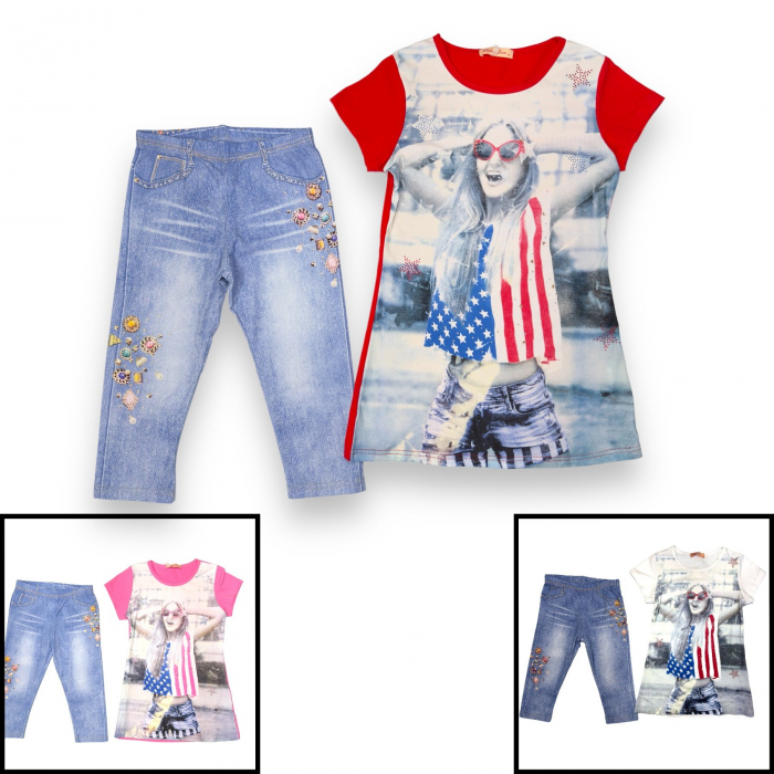 Imbracaminte pentru fete 8-16 ANI in set 2 piese bluza si colanti [1]