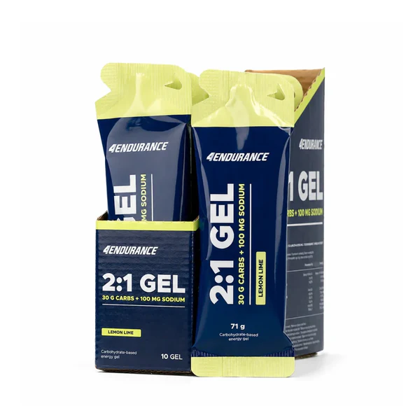 Geluri - Gel de carbohidrati cu aroma lamaie verde, 4Endurance Gel 30, set 10x71g