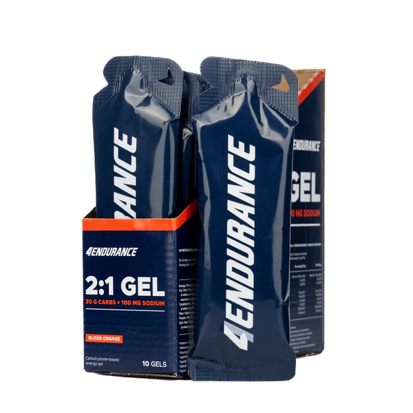 Geluri - Gel de carbohidrati cu aroma portocale rosii, 4Endurance Gel 30, set 10x71g