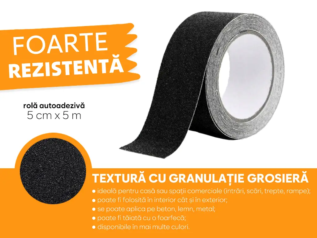 banda adeziva antialunecare abraziva negru Enzoria [8]