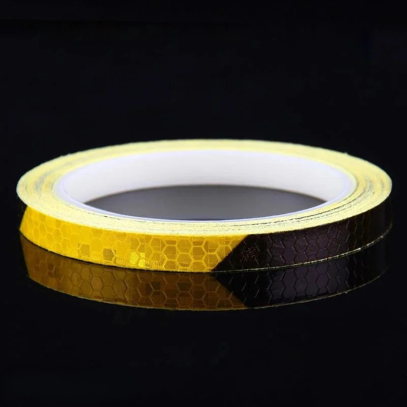 banda reflectorizanta fagure negru galben 1cm 8m enzoria [2]