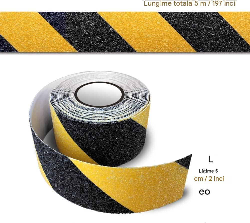 banda antiderapanta abraziva negru galben 5cm x 5m Enzoria [9]