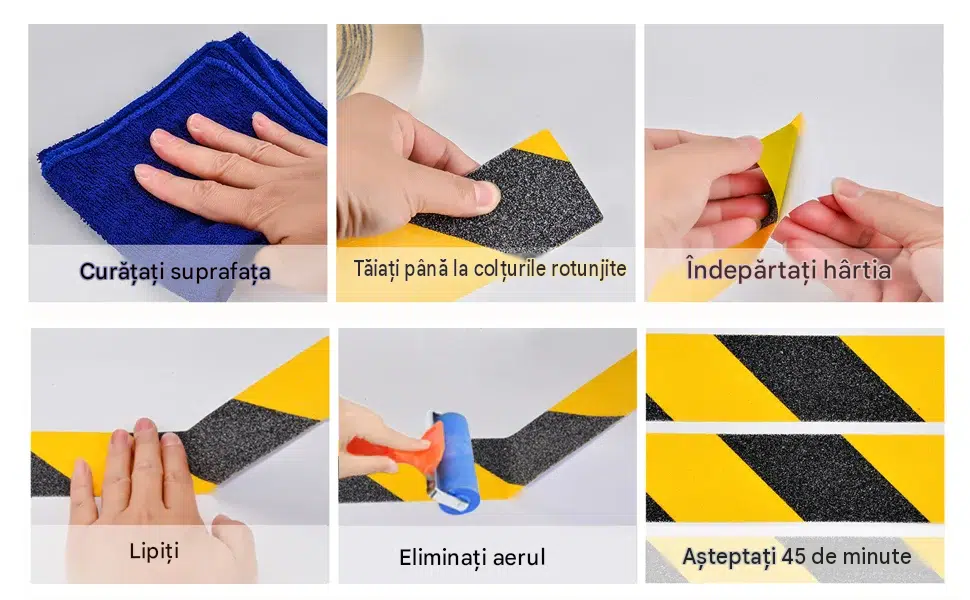 banda antiderapanta abraziva negru galben 5cm x 5m Enzoria [7]