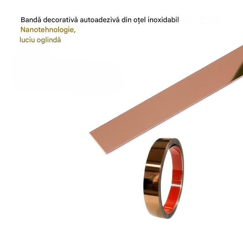 banda decorativa efect oglinda rose gold 3cm enzoria [5]