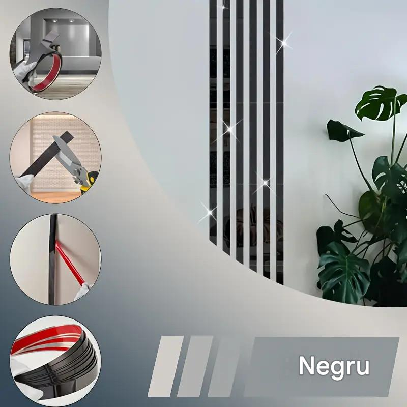 banda decorativa autoadeziva efect oglinda negru enzoria [5]