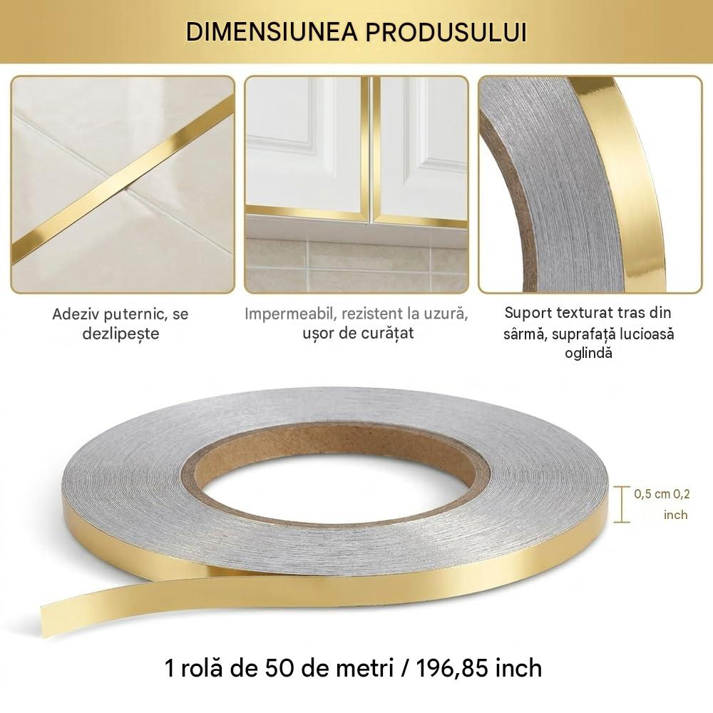 banda decorativa adeziva auriu 5mm 50m Enzoria [2]