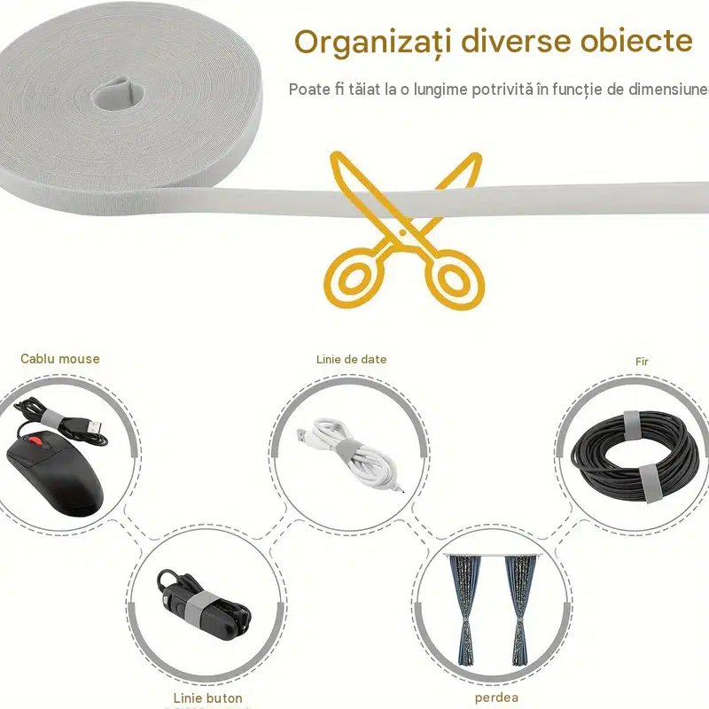 banda velcro organizare cabluri alb enzoria [6]
