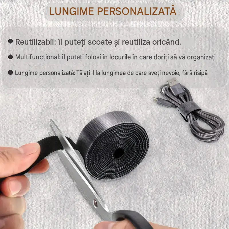 banda velcro organizare cabluri negru enzoria [8]