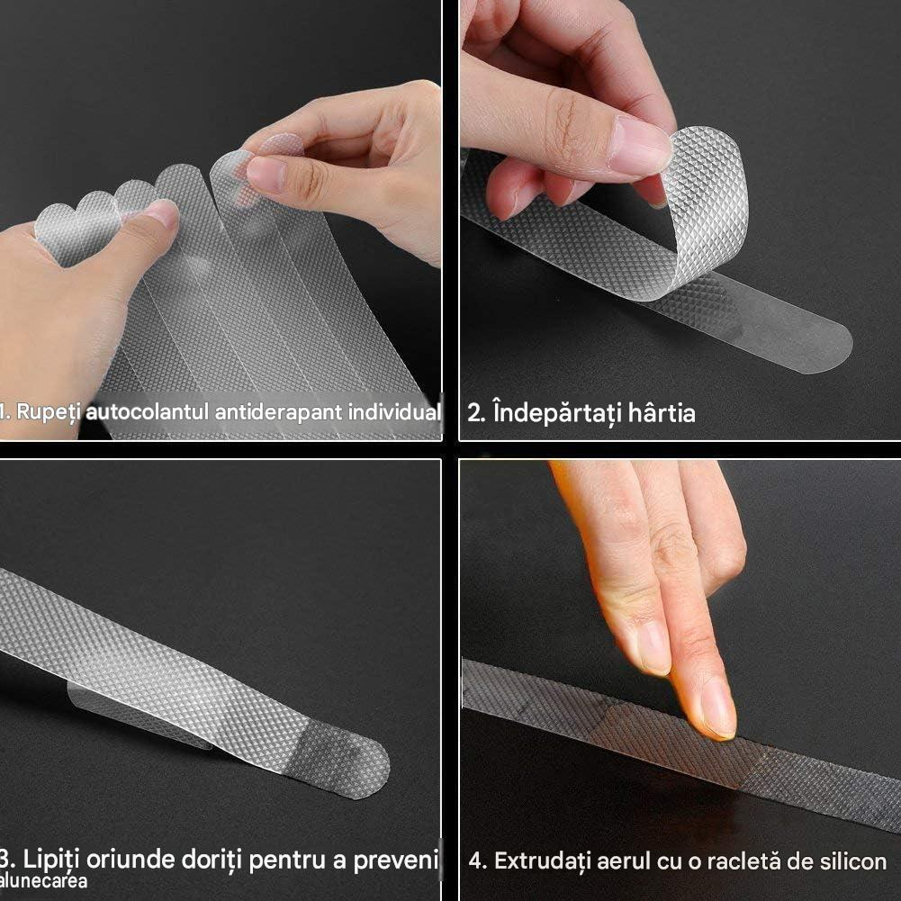 set 12 benzi antiderapante silicon transparent Enzoria [7]