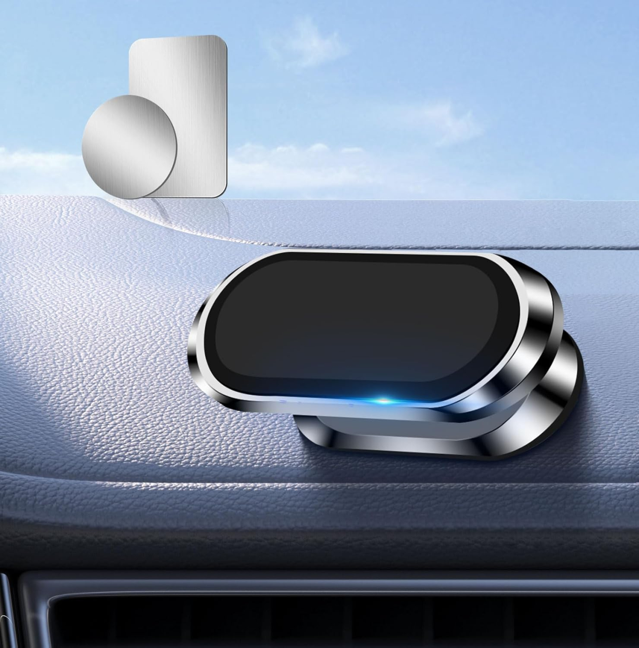 suport telefon magnetic autoadeziv negru lucios Enzoria [4]