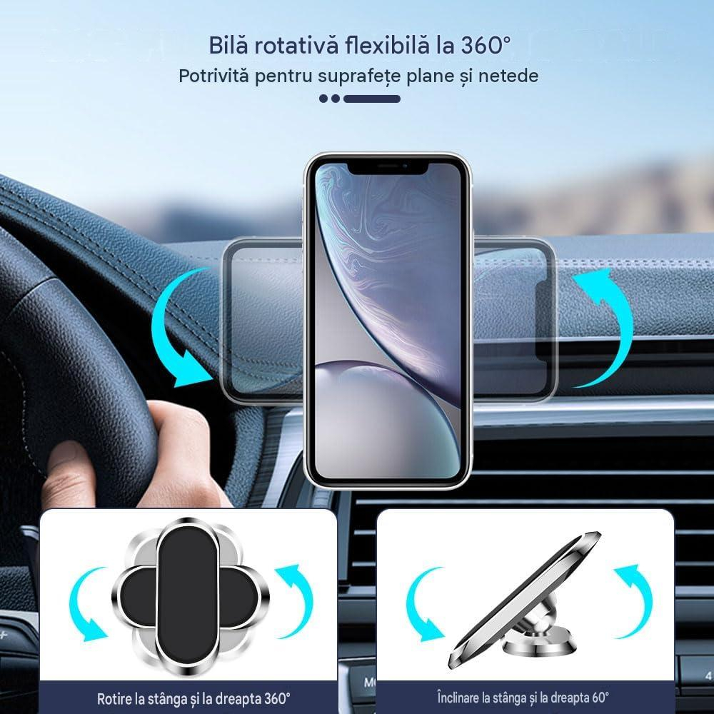 suport telefon magnetic autoadeziv negru lucios Enzoria [10]