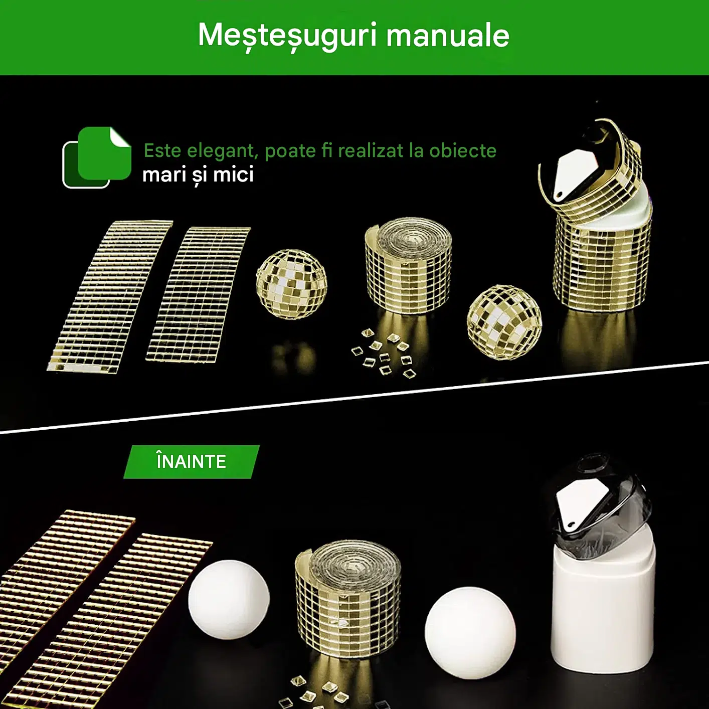 banda adeziva decorativa oglinda auriu Enzoria [9]