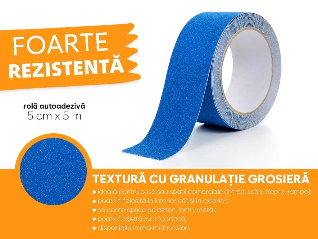 banda antiderapanta abraziva albastra 5cm x 5m Enzoria [5]