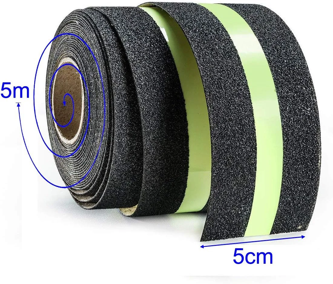 banda antiderapanta fosforescenta negru verde 5cm 5m Enzoria [2]