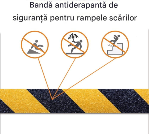 banda antiderapanta abraziva negru galben 5cm x 5m Enzoria [9]