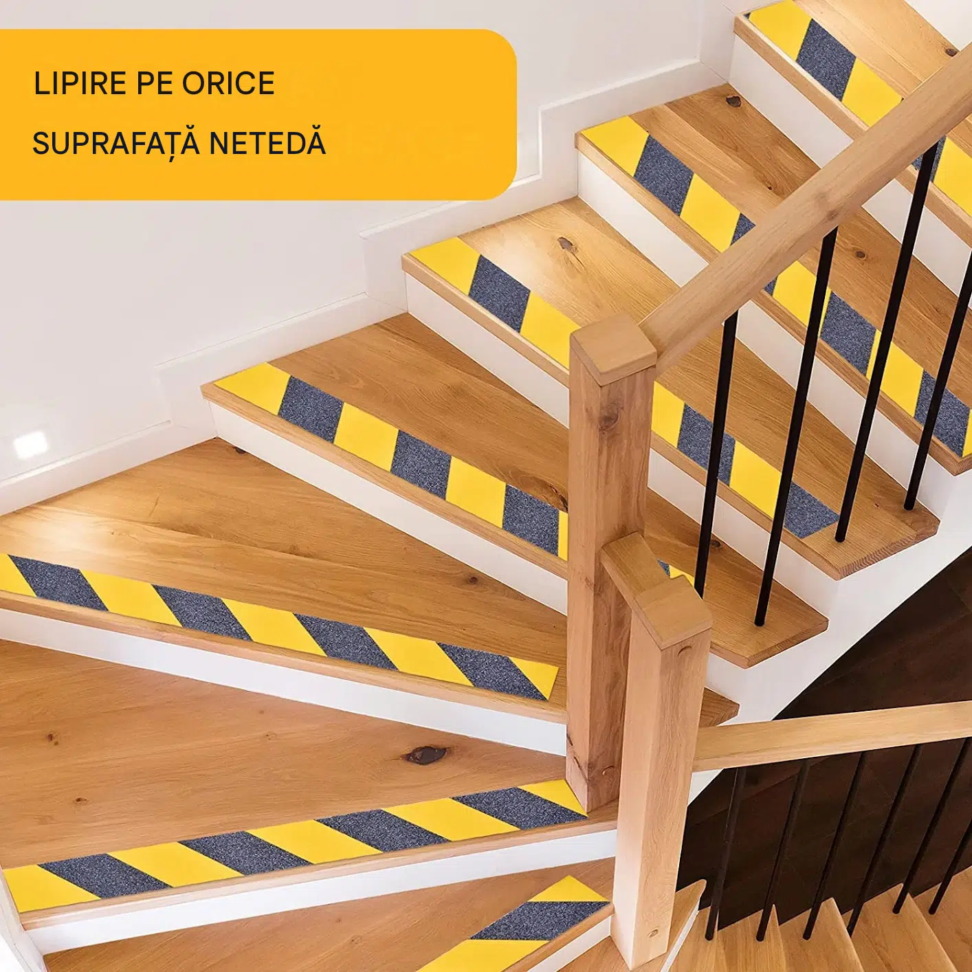 banda antiderapanta abraziva negru galben 5cm x 5m Enzoria [3]