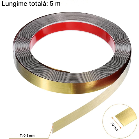 banda decorativa adeziva inox auriu periat 2cm enzoria [10]