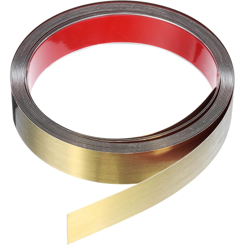 Toate Produsele - Bandă Decorativă Adezivă Inox Nichelat Auriu Periat 3 cm x 5 m pentru Panouri Decorative Premium