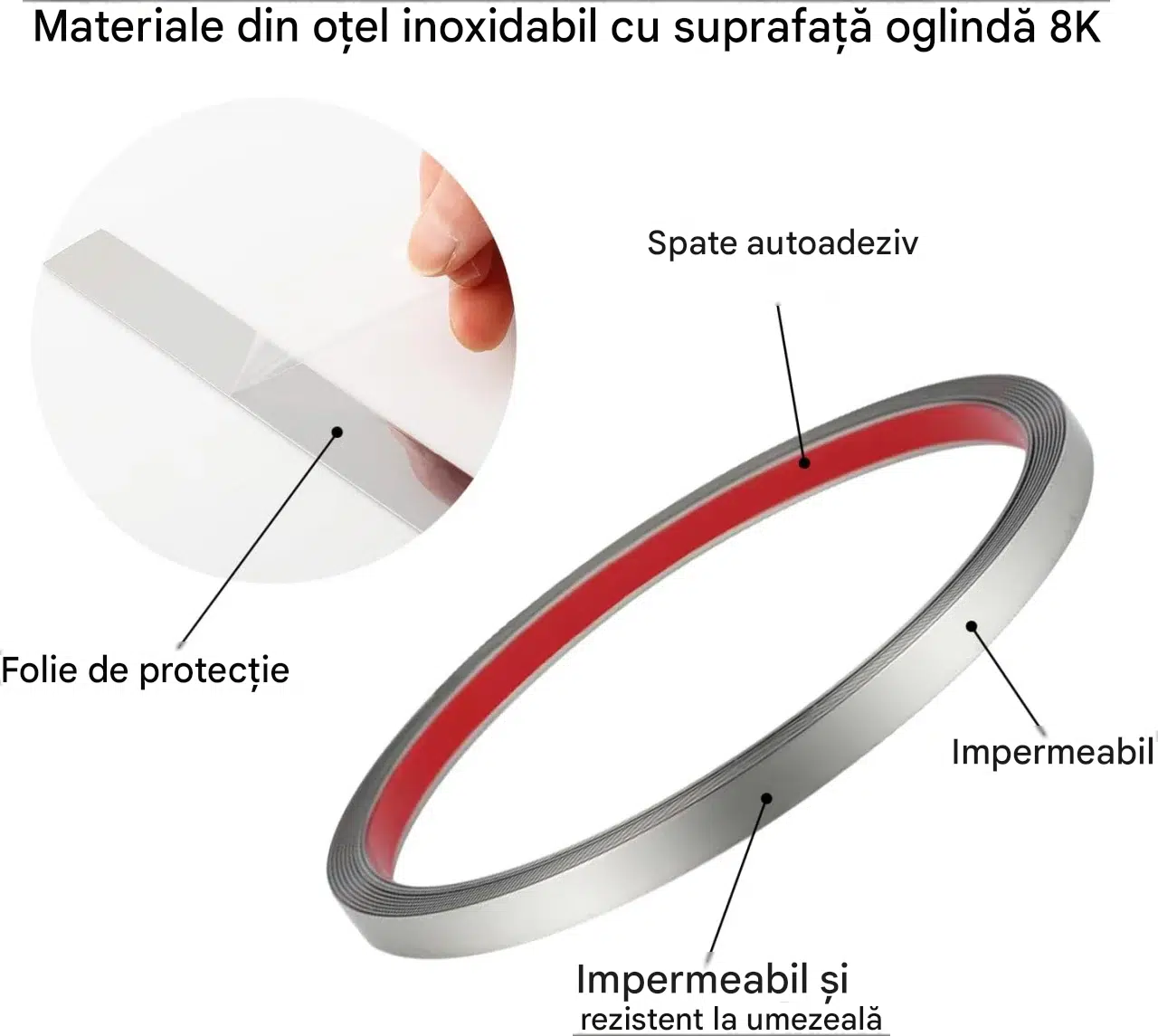 banda decorativa inox autoadeziva argintiu enzoria [12]
