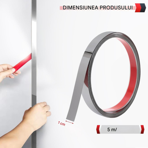 banda decorativa inox autoadeziva neagra 1cm enzoria [9]