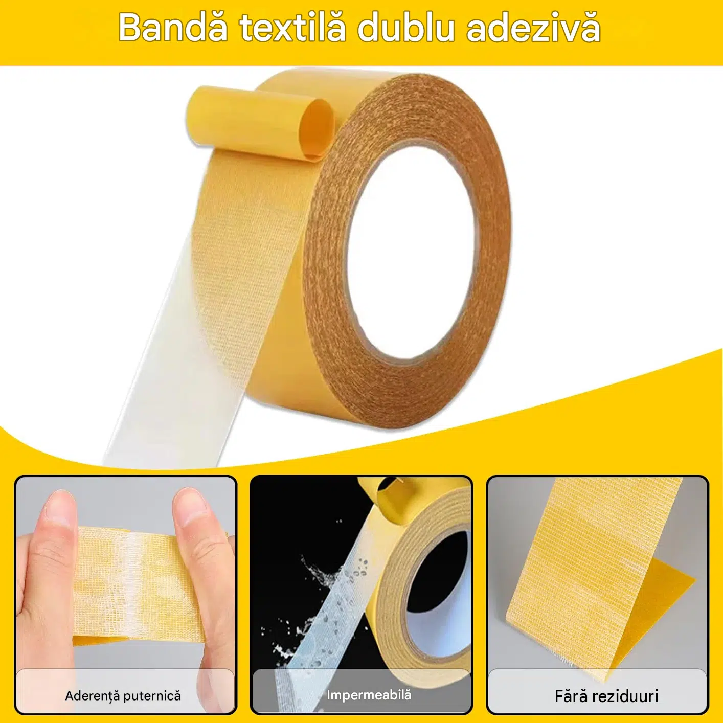 banda dublu adeziva textila 4cm 10m Enzoria [5]