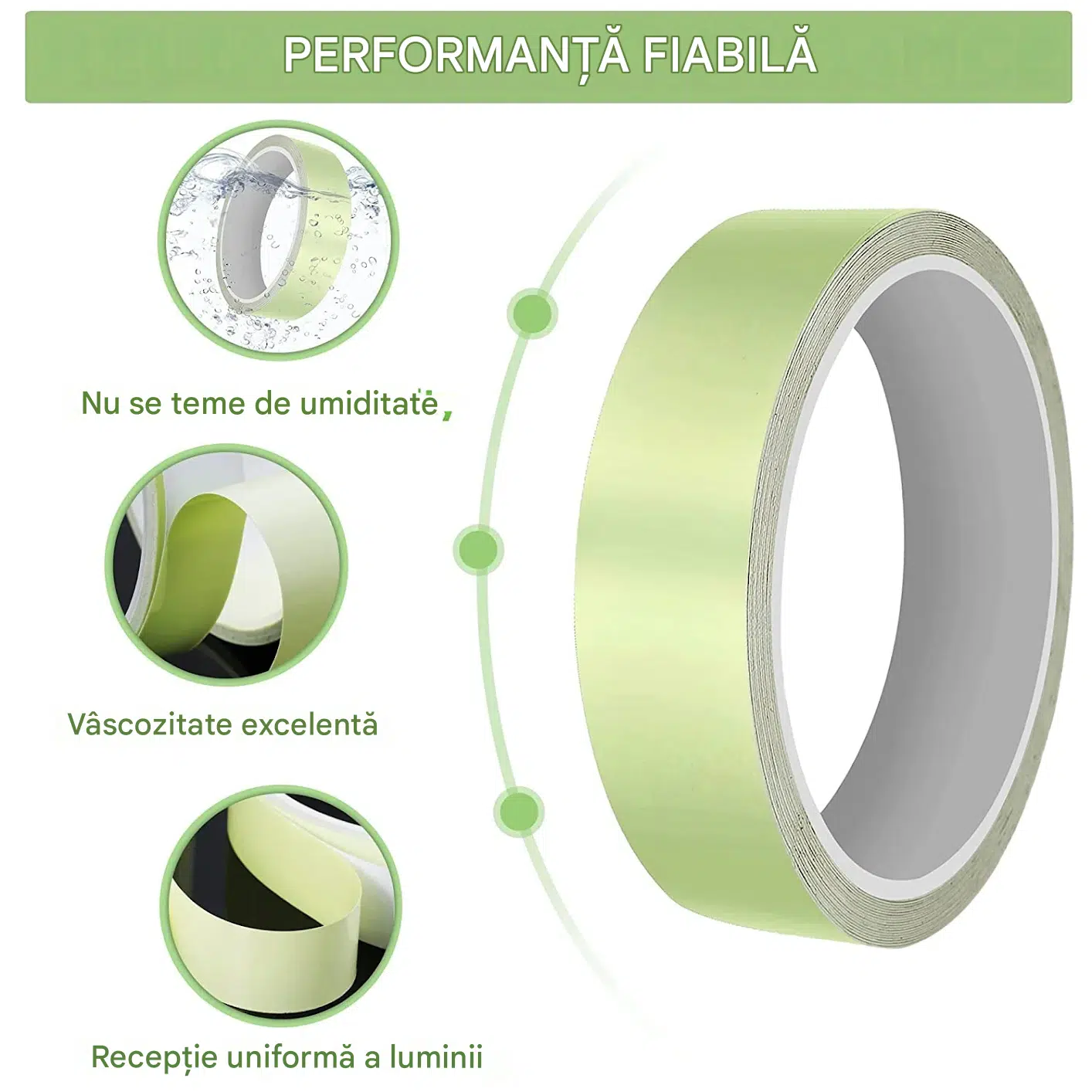 banda fosforescenta autoadeziva verde 2x300 cm Enzoria [2]