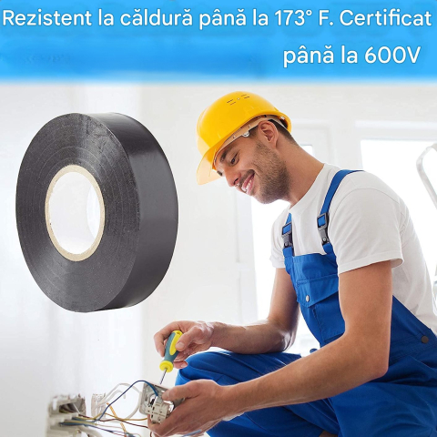banda izolatoare cabluri electrice negru 13.7 m 16 mm Enzoria [1]