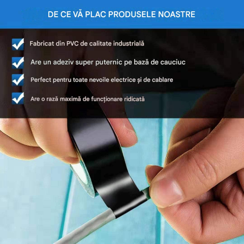 banda izolatoare cabluri electrice negru 13.7 m 16 mm Enzoria [4]