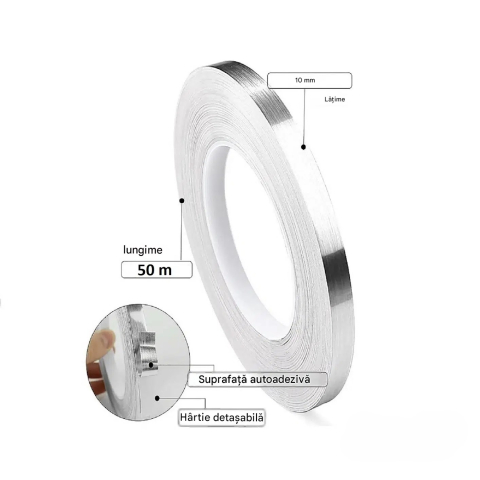 banda pentru rosturi si imbinari argintie 1cm 50m Enzoria [5]