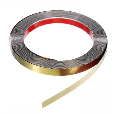 Toate Produsele - banda decorativa adeziva inox auriu periat 1cm enzoria