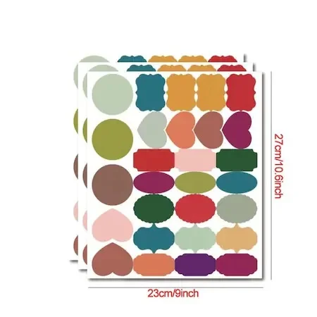 set 84 etichete autoadezive multicolore marker alb Enzoria [2]