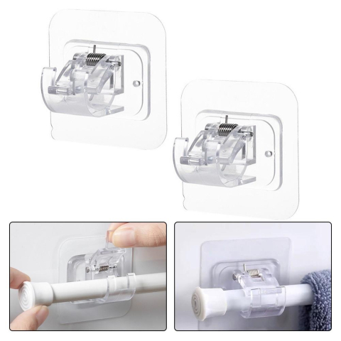 Suporturi Autoadezive - suport autoadeziv bara perdea transparent 7x7 cm Enzoria