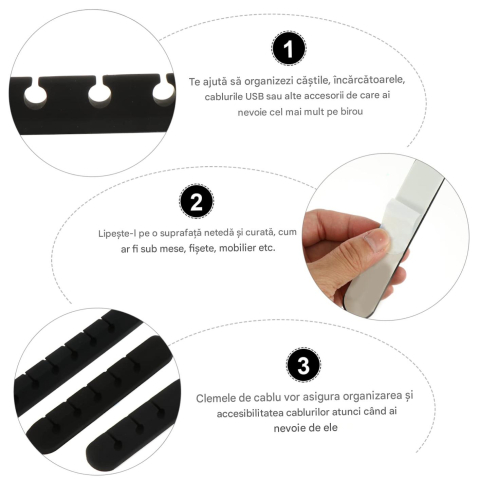 suport autoadeziv bara perdea transparent 7x7 cm Enzoria [9]