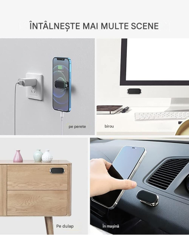 suport telefon magnetic autoadeziv negru lucios Enzoria [7]