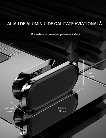 suport telefon magnetic autoadeziv negru lucios Enzoria [8]