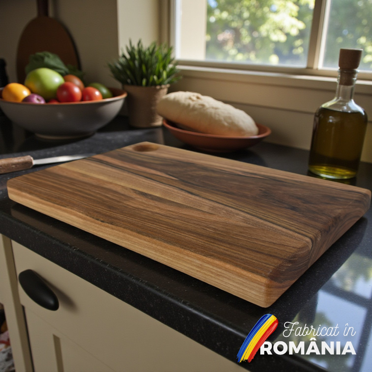 Tocator din lemn masiv de nuc european, Fund de bucatarie pentru taiat/servire, calitate superioara, 30x20 cm [3]