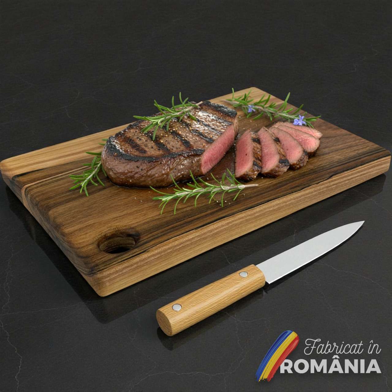 Tocator din lemn masiv de nuc european, Fund de bucatarie pentru taiat/servire, calitate superioara, 30x20 cm [5]