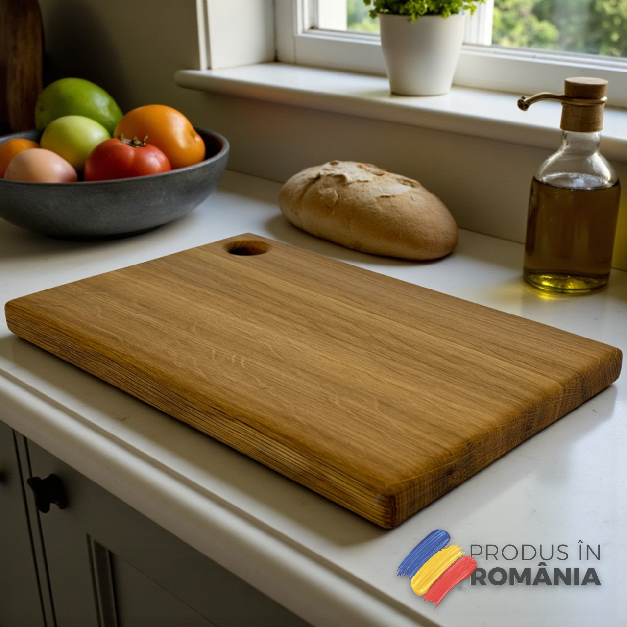 Tocator din lemn masiv de stejar, Fund de bucatarie pentru taiat/servire, calitate superioara, 30x20 cm [3]