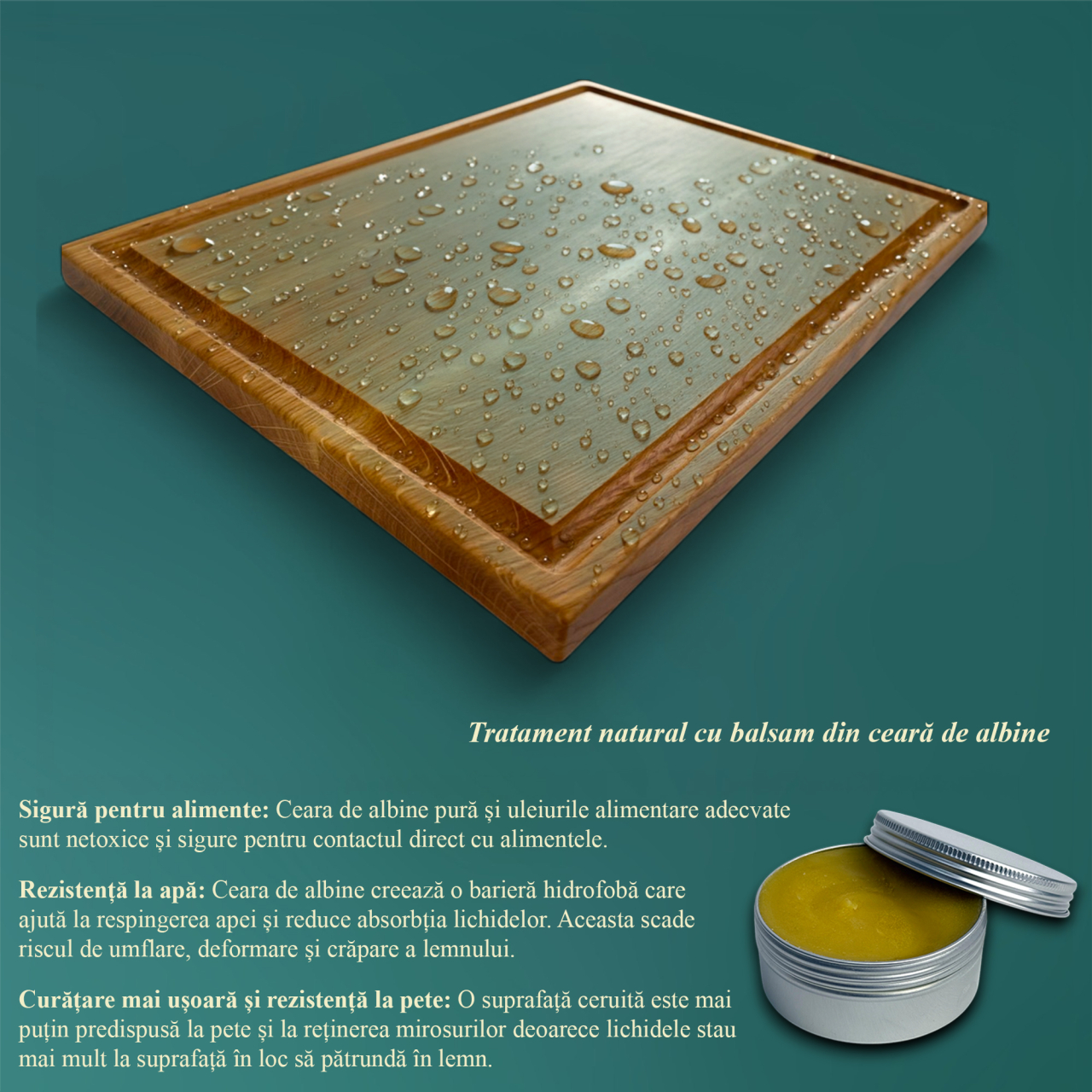 Tocator din lemn masiv de stejar, Fund de bucatarie pentru taiat/servire, calitate superioara, 40x30 cm [8]