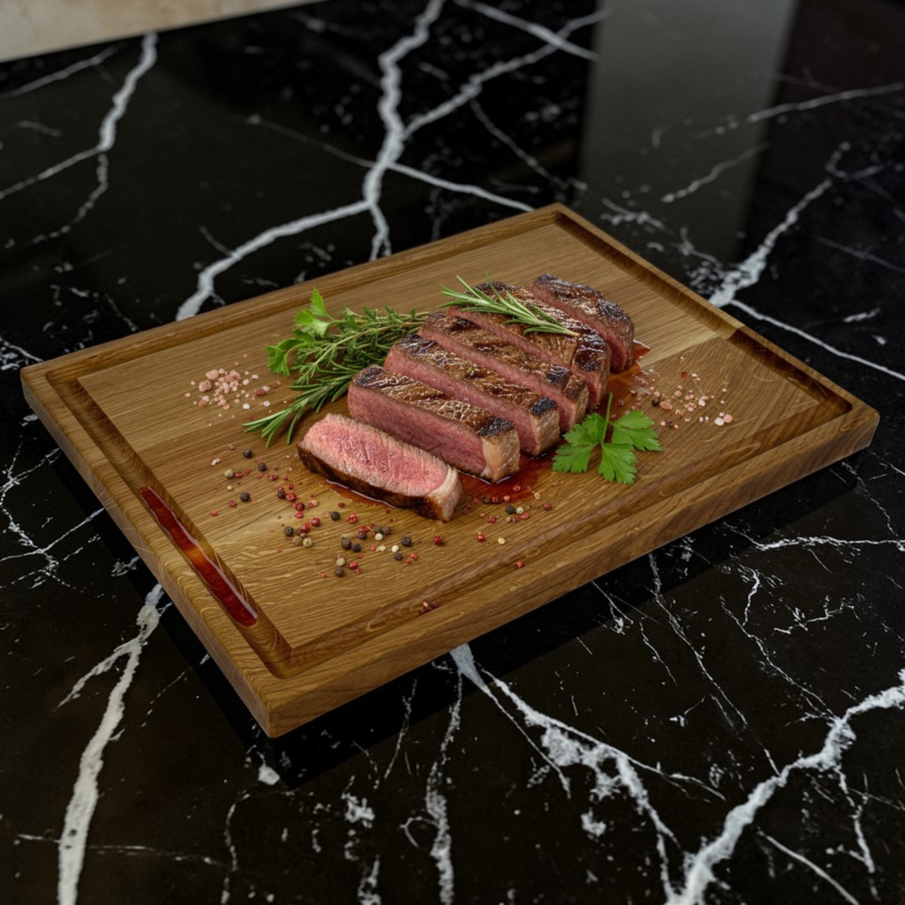 Tocator din lemn masiv de stejar, Fund de bucatarie pentru taiat/servire, calitate superioara, 40x30 cm [4]