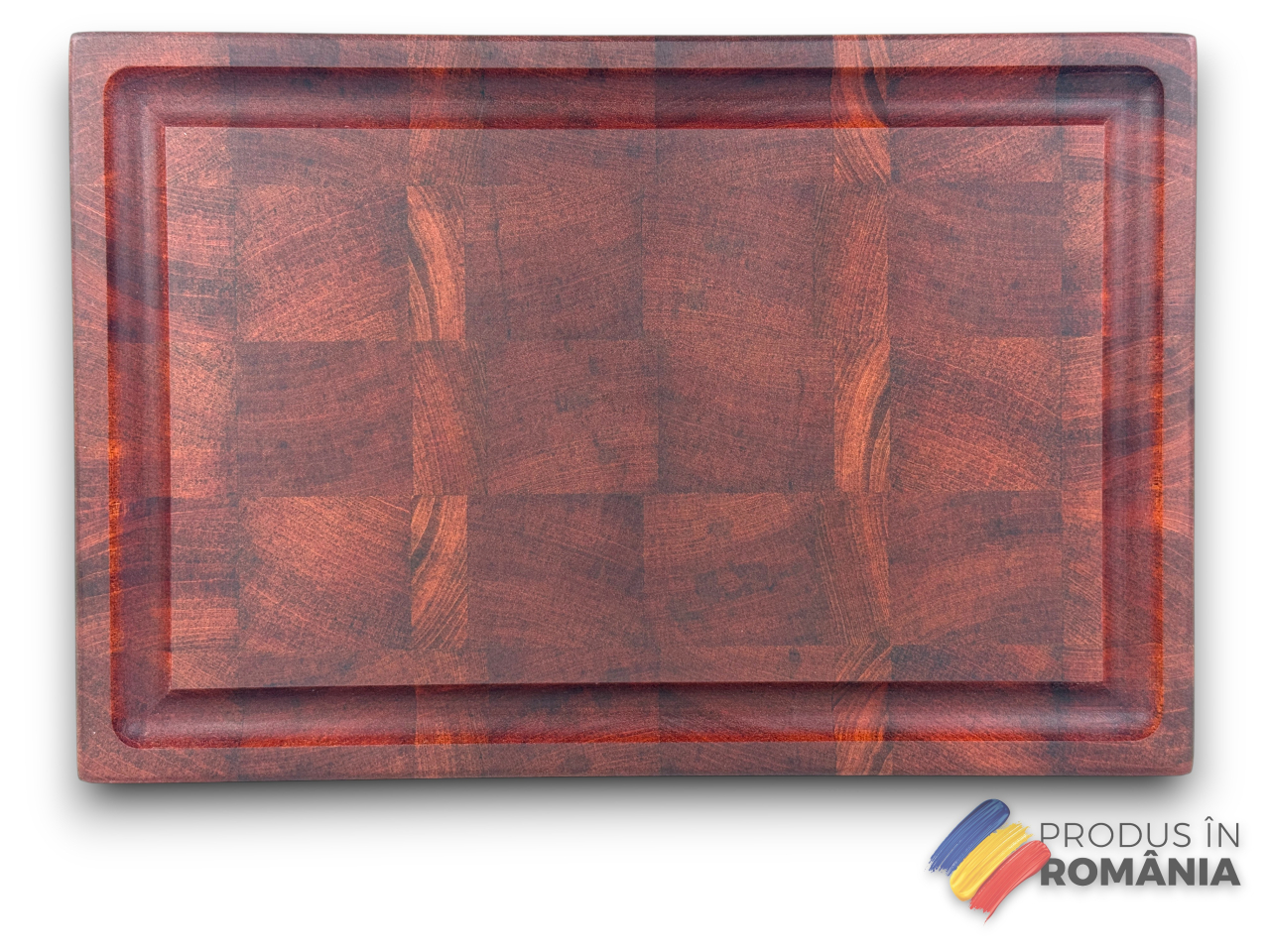 Tocator profesional de bucatarie, Fund din lemn exotic de mahon, Stil end grain, Super premium, 30x20x3 cm [11]