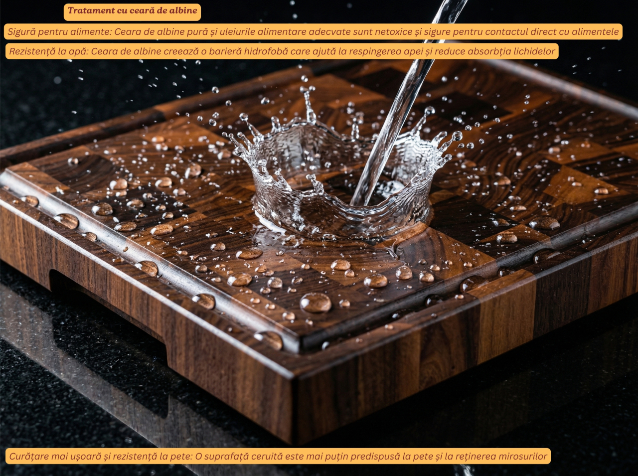 Tocator Profesional End Grain Nuc American EpiCraft 40x30x4 cm [4]