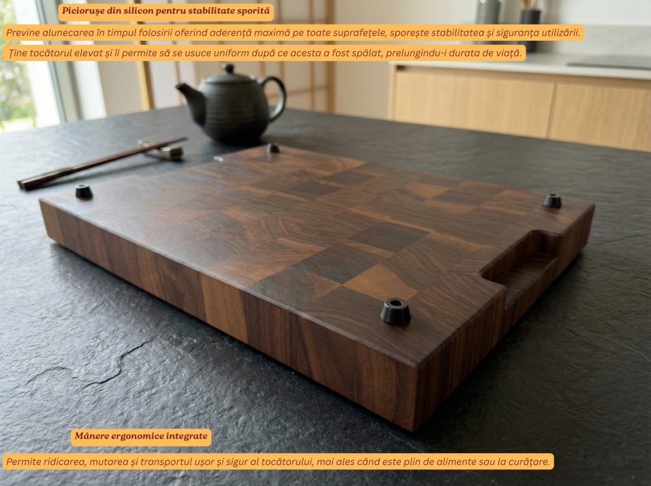 Tocator Profesional End Grain Nuc American EpiCraft 40x30x4 cm [7]