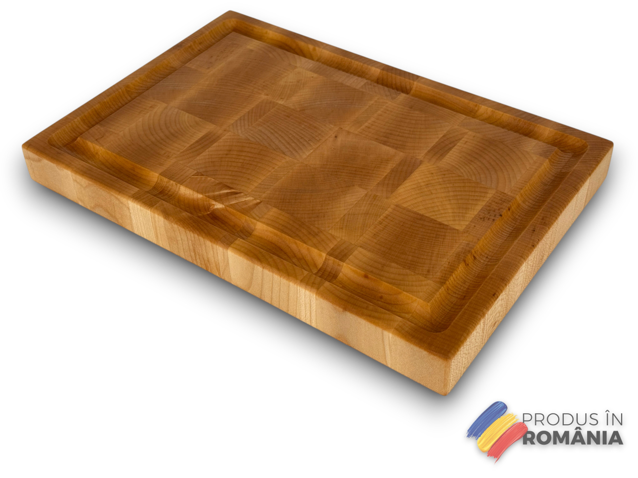 Tocator profesional de bucatarie, Fund din lemn masiv de paltin, Stil end grain, Calitate premium, 30x20x3 cm [10]