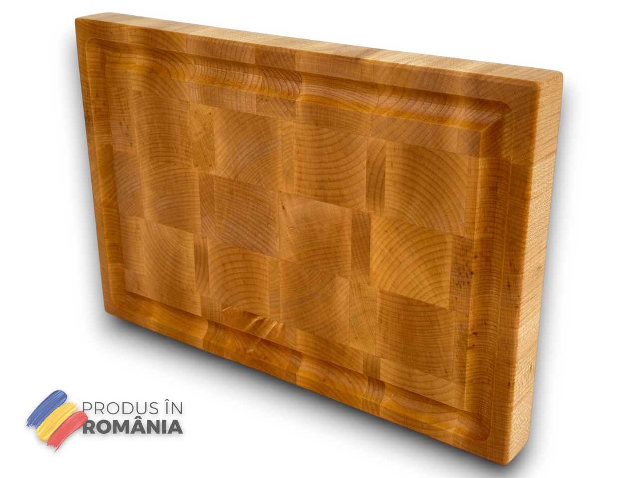 Tocator profesional de bucatarie, Fund din lemn masiv de paltin, Stil end grain, Calitate premium, 30x20x3 cm [12]