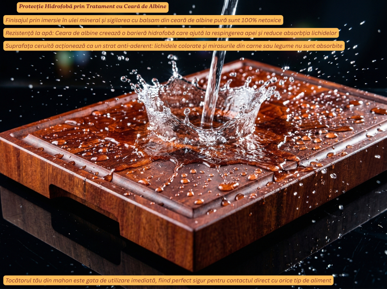 Tocator Profesional End Grain Mahon EpiCraft 40x30x4 cm [4]